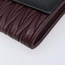 Miu Miu Matelasse Chain Shoulder Bag Leather Bordeaux Silver Auth 209567A-13