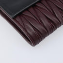 Miu Miu Matelasse Chain Shoulder Bag Leather Bordeaux Silver Auth 209567A-14