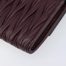 Miu Miu Matelasse Chain Shoulder Bag Leather Bordeaux Silver Auth 209567A-15