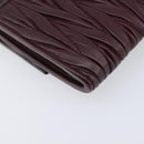 Miu Miu Matelasse Chain Shoulder Bag Leather Bordeaux Silver Auth 209567A-16