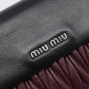 Miu Miu Matelasse Chain Shoulder Bag Leather Bordeaux Silver Auth 209567A-17