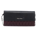 Miu Miu Matelasse Chain Shoulder Bag Leather Bordeaux Silver Auth 209567A-2
