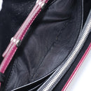 Miu Miu Matelasse Chain Shoulder Bag Leather Bordeaux Silver Auth 209567A-21
