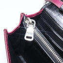 Miu Miu Matelasse Chain Shoulder Bag Leather Bordeaux Silver Auth 209567A-25