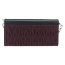 Miu Miu Matelasse Chain Shoulder Bag Leather Bordeaux Silver Auth 209567A-3