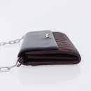 Miu Miu Matelasse Chain Shoulder Bag Leather Bordeaux Silver Auth 209567A-5
