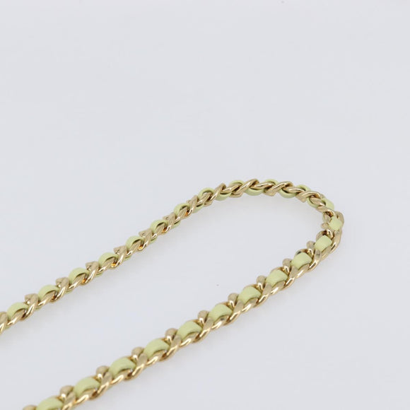 CHANEL Matelasse Chain Shoulder Bag Lamb Skin 2way Green Gold CC Auth 209576SM