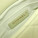 CHANEL Matelasse Chain Shoulder Bag Lamb Skin 2way Green Gold CC Auth 209576SM-23