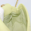 CHANEL Matelasse Chain Shoulder Bag Lamb Skin 2way Green Gold CC Auth 209576SM-25