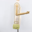 CHANEL Matelasse Chain Shoulder Bag Lamb Skin 2way Green Gold CC Auth 209576SM-29