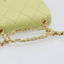 CHANEL Matelasse Chain Shoulder Bag Lamb Skin 2way Green Gold CC Auth 209576SM-7