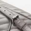 CHANEL V Stitch Backpack Leather Silver CC Auth 209577V-13