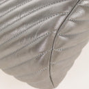 CHANEL V Stitch Backpack Leather Silver CC Auth 209577V-16