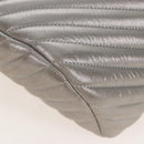 CHANEL V Stitch Backpack Leather Silver CC Auth 209577V-20