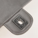 CHANEL V Stitch Backpack Leather Silver CC Auth 209577V-25