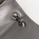 CHANEL V Stitch Backpack Leather Silver CC Auth 209577V-23