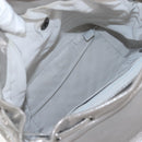 CHANEL V Stitch Backpack Leather Silver CC Auth 209577V-26