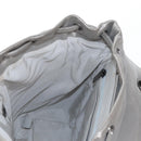 CHANEL V Stitch Backpack Leather Silver CC Auth 209577V-29