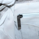 CHANEL V Stitch Backpack Leather Silver CC Auth 209577V-30