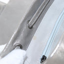 CHANEL V Stitch Backpack Leather Silver CC Auth 209577V-31