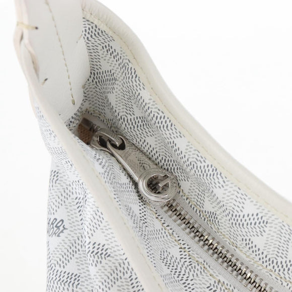 Goyard Herringbone Hobo Bag Boheme PVC Leather White Auth 209578SAM
