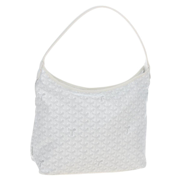 Goyard Herringbone Hobo Bag Boheme PVC Leather White Auth 209578SAM