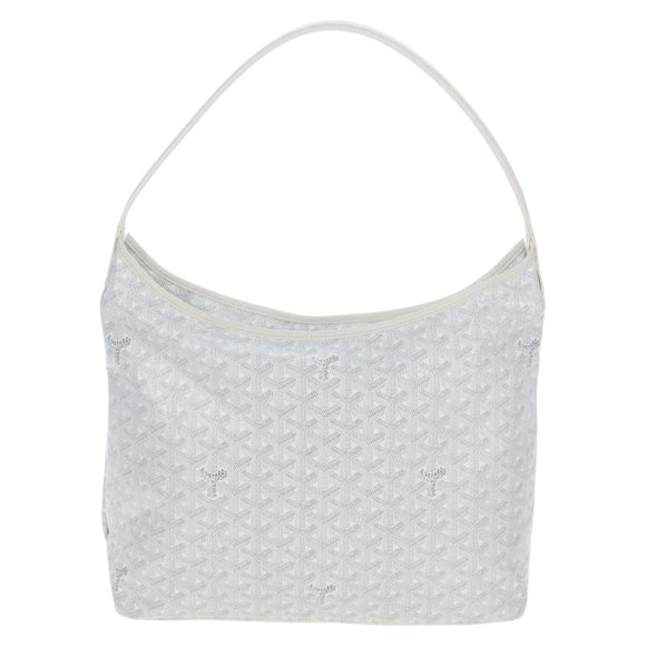 Goyard Herringbone Hobo Bag Boheme PVC Leather White Auth 209578SAM