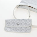 Goyard Herringbone Hobo Bag Boheme PVC Leather White Auth 209578SAM-23