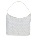 Goyard Herringbone Hobo Bag Boheme PVC Leather White Auth 209578SAM-3