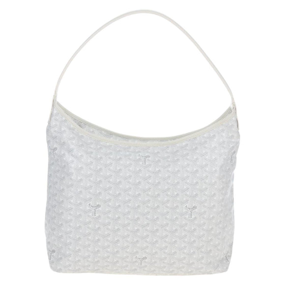 Goyard Herringbone Hobo Bag Boheme PVC Leather White Auth 209578SAM
