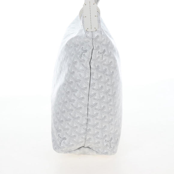 Goyard Herringbone Hobo Bag Boheme PVC Leather White Auth 209578SAM