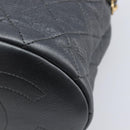 CHANEL Matelasse Chain Shoulder Bag Leather 2way Gray Gold Tone CC Auth 209579SM-15