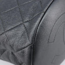 CHANEL Matelasse Chain Shoulder Bag Leather 2way Gray Gold Tone CC Auth 209579SM-16