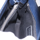 CHANEL Matelasse Chain Shoulder Bag Patent Navy Silver CC Auth 209580A-22