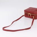 CHANEL Vanity Hand Bag Caviar Skin 2way Red Gold Tone CC Auth 209581-11
