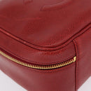 CHANEL Vanity Hand Bag Caviar Skin 2way Red Gold Tone CC Auth 209581-15