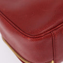 CHANEL Vanity Hand Bag Caviar Skin 2way Red Gold Tone CC Auth 209581-17
