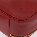 CHANEL Vanity Hand Bag Caviar Skin 2way Red Gold Tone CC Auth 209581-18