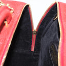 CHANEL Vanity Hand Bag Caviar Skin 2way Red Gold Tone CC Auth 209581-23