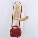 CHANEL Vanity Hand Bag Caviar Skin 2way Red Gold Tone CC Auth 209581-28