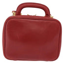 CHANEL Vanity Hand Bag Caviar Skin 2way Red Gold Tone CC Auth 209581-4