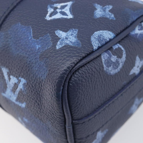 LOUIS VUITTON Monogram Watercolor Keepall XS Hand Bag Navy M57844 Auth 209582SAM