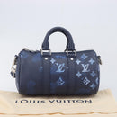 LOUIS VUITTON Monogram Watercolor Keepall XS Hand Bag Navy M57844 Auth 209582SAM-26