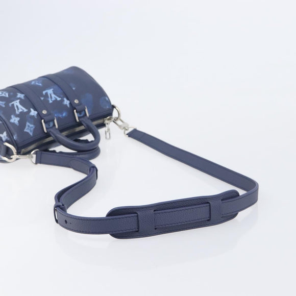 LOUIS VUITTON Monogram Watercolor Keepall XS Hand Bag Navy M57844 Auth 209582SAM