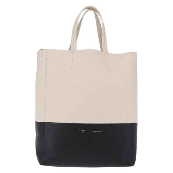 CELINE Hand Bag Leather 2way Black Silver Auth 209590A