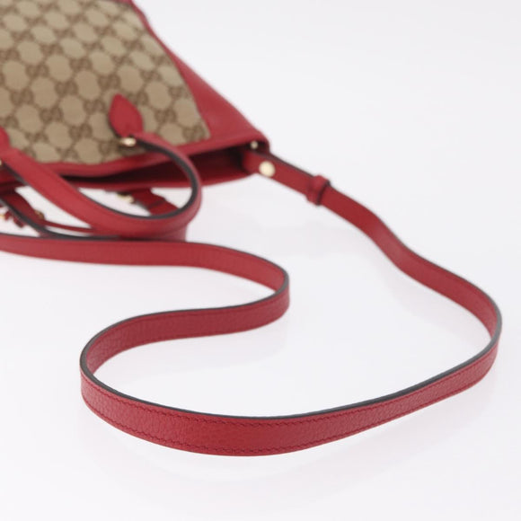 GUCCI GG Canvas Hand Bag Outlet 2way Beige Gold Tone 449241 Auth 209591A