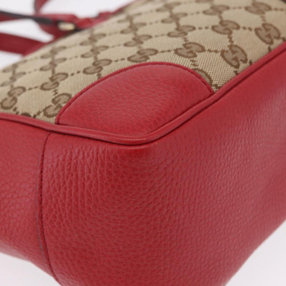 GUCCI GG Canvas Hand Bag Outlet 2way Beige Gold Tone 449241 Auth 209591A