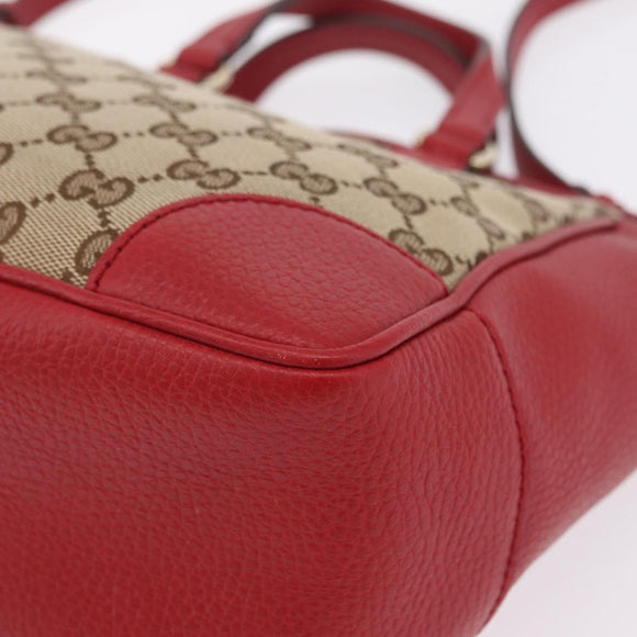 GUCCI GG Canvas Hand Bag Outlet 2way Beige Gold Tone 449241 Auth 209591A