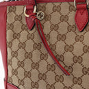 GUCCI GG Canvas Hand Bag Outlet 2way Beige Gold Tone 449241 Auth 209591A-18