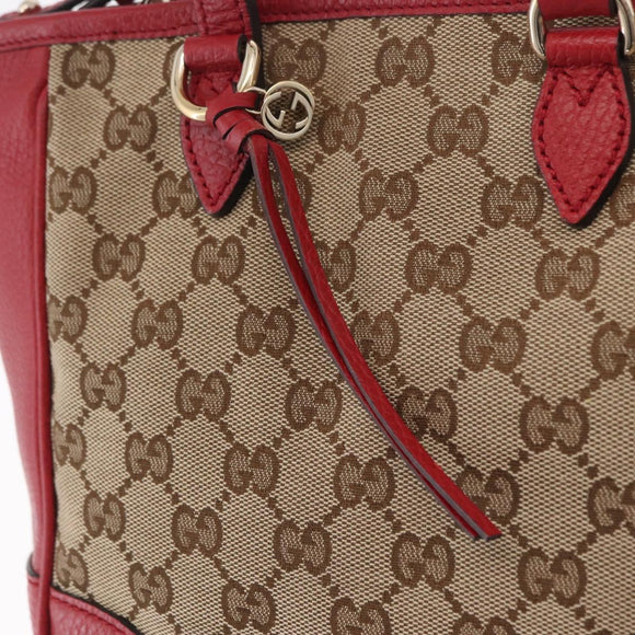 GUCCI GG Canvas Hand Bag Outlet 2way Beige Gold Tone 449241 Auth 209591A